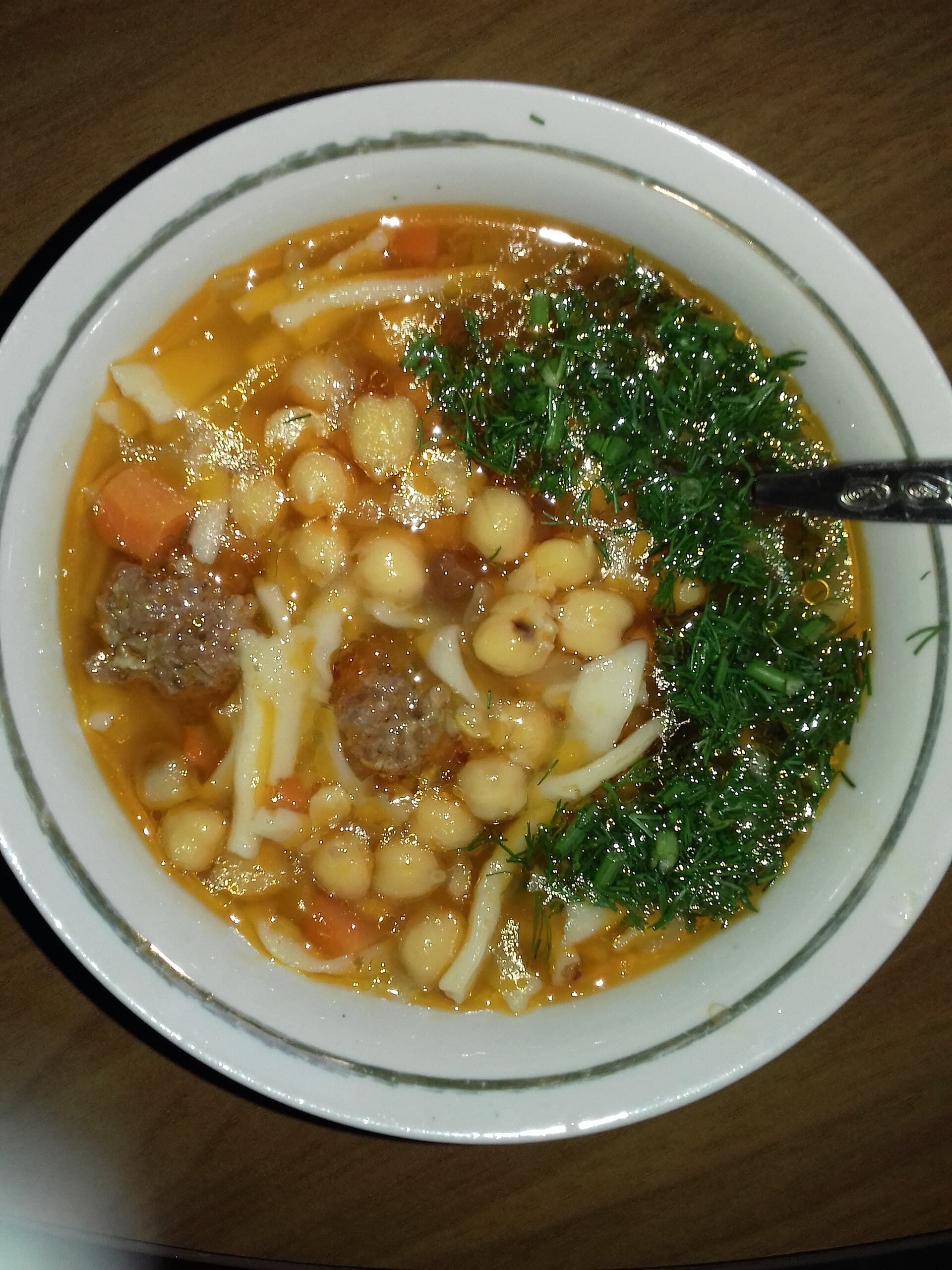 Lagman: hand-pulled noodles with meat and vegetables in broth