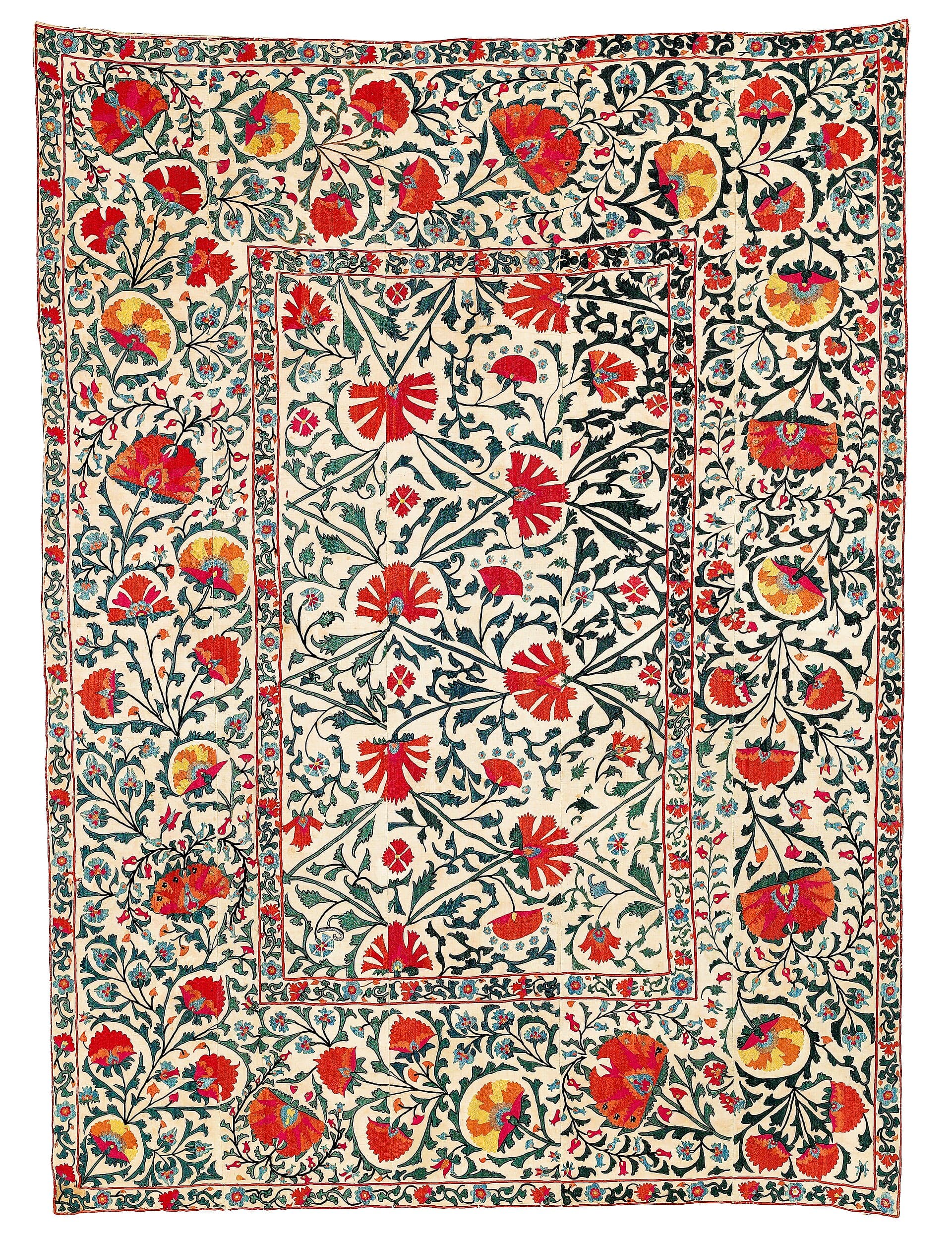 A suzani with a pomegranate in daylight